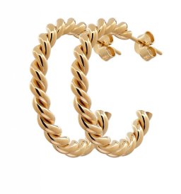 CU Jewellery - Örhängen Two Twinned Hoop Guld