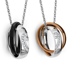 Love Words Jewellery - Parsmycken Halsband 2st Dubbla Ringar